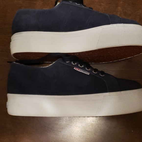 Suede, fleece lined, platform Superga sneakers - Picture 3 of 7